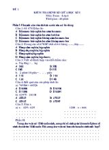 65 Đề kiểm tra giữa học kỳ I môn Toán Lớp 4